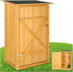 tectake&reg; puidust aiakapp, v&auml;liskapp, ilmastikukindel, 75 x 56 x 118 cm, t&ouml;&ouml;riistakapp 2 riiuliga, terrassikapp, r&otilde;dukapp, t&ouml;&ouml;riistakapp, aiam&ouml;&ouml;bel