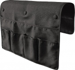 Primpins Armchair Caddy with Matching Needle Clasps, 19" x 24", No Hiding, No Slipping, Armrest Organizer for Lounger and Couch, Black