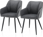 TUKAILAI 2 linasest s&ouml;&ouml;gitoolist koosnev komplekt, k&ouml;&ouml;gitoolid, polsterdatud toolid, k&auml;etugedega, seljatoed, pehme istmepadi, metallist jalad, kaasaegne tugitool k&ouml;&ouml;ki, s&ouml;&ouml;gituppa, elutuppa,