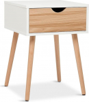 Meerveil Nachttisch, Beistelltisch mit Schublade, Skandinavischer Stil, Geeignet f&uuml;r Wohnzimmer, Schlafzimmer, 40 * 40 * 56 cm, Wei&szlig;e Eiche