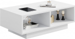 Kohvilaud, valge, keskmine laud, teelaud elutuppa, kaasaegne ja stiilne ristk&uuml;likukujuline kohvilaud 2 avatud kambriga, ristk&uuml;likukujuline k&uuml;ljelaud, diivanilaud, magamistuppa, kontorisse, 90 x