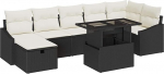 8-teiliges Garten Sofa Set mit Kissen schwarzes Poly Rattan Gartenlounge Model3361176