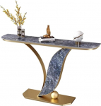 Schwarzer ovaler Konsolentisch im Mid-Century-Modern-Stil, 139,7 cm - Stilvoller Eingangs- und Flurtisch f&uuml;r Zuhause, Studio, Gesch&auml;ft - Perfekter Sofatisch und Akzent f&uuml;r die Eingangsdekora