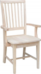 IC International Concepts Mission Side Chair koos k&auml;etugedega Massiivne parapuidust kasti istme konstruktsioon K&ouml;&ouml;k / s&ouml;&ouml;gituba 22 "W x 21" D x 39" H, 220lbs kaal DIY v&auml;rv / plekk iga&uuml;hes