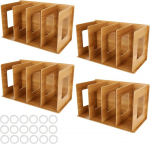 ZOFUN Chery CD riiulid 30x17x15cm laua CD riiulid koos kummir&otilde;ngastega Lihtne kokku panna CD DVD hoidmise riiulid puidust CD-de DVD-de ja raamatute ning ajakirjade hoidmiseks 4 pakki