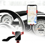 KUNGKIC auto mobiiltelefoni hoidja Reguleeritav auto telefoni hoidja, mis &uuml;hildub Mini Cooper R50 R52 R53 tarvikud interj&ouml;&ouml;r 360 &deg; p&ouml;&ouml;ramine tsingisulamist ABS (punane)