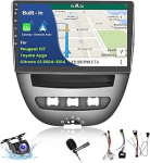 Autoradio Peugeot 107/Toyota Aygo/Citroen C1 2004-2014, 2G+64G Android 15, Wireless Carplay & Android Car, 10,1-tolline puutetundlik raadio GPS / WiFi / RDS/FM tagurdekaamera MICiga.
