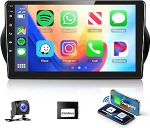 Podofo Carplay autoraadio Citroen Nemo/Peugeot Bipper/Fiat Fiorino Qubo 2008-2017, 10,1-tolline puuteekraan 2G + 64G traadita Carplay Android autoga, Bluetooth / Mirror Link/GPS/WiFi/FM/SWC + tagurduskaamera