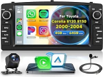 Rimoody 4G + 64G Android Autoradio Toyota Corolla E120 E130 2000-2007 BYD F3 2006-2013 juhtmevaba Carplay Android auto navigatsioon GPS WiFi 7-tolline raadio Bluetooth FM/RDS/32 EQ/USB/SWC tagumine osa