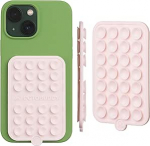 OCTOBUDDY Double - kahepoolne silikoonist iminappide hoidik mobiiltelefonile - k&auml;edeta iminappide hoidik selfie'de ja videote tegemiseks - &uuml;hildub iPhone'i ja Androidiga - 2.6" x 3.9", roosa