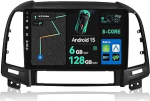 Android 14 - [6G+128G] - Autoraadio Hyundai Santa FE (2006-2012) - Traadita CarPlay/Android Car/DSP - LED-kaamera ja mikrofon - IPS 9-tolline 2 DIN - DAB roolijuhtimispult kiire boot 360-CAM WiFi