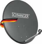 SCHWAIGER satelliidiantenn 55 cm terasest satelliidiantenni peegelantenn koos LNB tugivarrega kaablijuhiga Mast Mount Ilmastikukindel vastupidav TV HD Astra Hotbird Eutelsat T&uuml;rksat