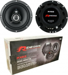 2 k&otilde;larid RENEGADE RX62 Coaxial 2-Way 6,5 tolli 16,50 cm 165 mm l&auml;bim&otilde;&otilde;t 100 Watt RMS 200 Watt Max impedants 4 Ohm 90 dB SPL Auto Must paarile