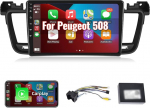 Hodozzy Carplay Android autoradio Peugeot 508 2011-2018, 2 DIN koos Navi/WiFi/HiFi/RDS raadio/2 USB/SWC, 9-tolline puuteekraan Bluetoothiga