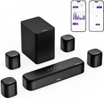 ULTIMEA 7.1ch Soundbar Dolby Atmos, TV Soundbar koos subwooferi ja 4 Surround k&otilde;lariga, 3D kodukino Surround Sound System, HDMI eARC, Bluetooth 5.3, App, kodukino helis&uuml;steem, Aura A60