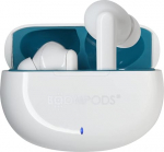Boompods Skim Bluetooth juhtmevabad k&otilde;rvaklapid - T&otilde;elised juhtmevabad k&otilde;rvaklapid ENC mikrofoniga, IPX4 veekindlus ja 20 tundi kestev aku, TWS k&otilde;rvaklapid ookeaniplastikast, valge