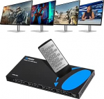 OREI 4x4 HDMI 4K Matrix Switch / Splitter (4 sisendit, 4 v&auml;ljundit) koos kaugjuhtimispuldiga Toetab UltraHD 4K @ 60Hz 4:4:4, HDR, YUV, HDMI 2.0, HDCP 2.2, 3D, 1080p, 18GBPS - Downscaler (4K & 1080p koos)