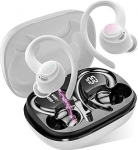 Bluetooth k&otilde;rvaklapid Sport K&otilde;rvaklappide traadita Bluetooth 5.3 HD mikrofoniga, suurep&auml;rane heli, 40 tundi m&auml;nguaega, mugavus, kaks LED-ekraani, IP7 veekindlad k&otilde;rvaklapid k&otilde;rvakonksudega, valge