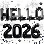 Tere 2026 &otilde;hupallid, must number 2026 foolium &otilde;hupall koos Tere kirja foolium &otilde;hupalliga, 16-tolline 2026 &otilde;nnelikku uut aastat &otilde;hupallid, kaunistused 2026 &otilde;nneliku uue aasta &otilde;htu j&otilde;ulupidu jaoks