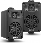 Pyle Indoor Outdoor k&otilde;larid paar - 200 Watt Dual veekindel 3,5-tolline 2-Way Full Range k&otilde;laris&uuml;steem w / 1/2-tolline High Compliance Polymer Tweeter - Kodus, paadis, merel, tekil, terrassil, basseinis (must)