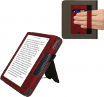 kwmobile kaitsekott &uuml;hildub Kobo Kobo Libra Colour / Tolino Vision Colour Flip Case - kate koos k&auml;erihmaga - s&uuml;damepintsel tumepunane