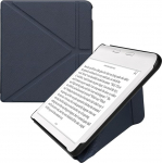 kwmobile Case Compatible with Kobo Kobo Libra Colour/Tolino Vision Colour Case - Faux Leather Case - eReader Protective Case - Cover Dark Blue