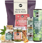 Gepp's Feinkost pensionikarp, armastav kinkekorv pensionile j&auml;&auml;miseks koos pasta, pesto ja muude h&otilde;rgutistega, pension&auml;ride kingitus, mis pakub rohkem r&otilde;&otilde;mu mitte millestki, ideaalne kolleegidele.