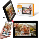Denver PFF1021 Digital Picture Frame WiFi 10.1 Inch Electronic Picture Frame 16 GB with Frameo App, IPS Touch Screen, Auto Rotate, Micro SD Slot, Black