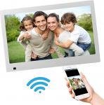 XORO CPF 10B1 10,1-tolline digitaalne pildiraam koos puuteekraaniga, WiFi, SD-kaardi lugeja, USB, liikumisandur, 1280 x 800 resolutsioon, 16:10 formaat, rakenduse juhtimine