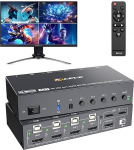 Quad View KVM Switch 4 Port HDMI, 4 Port Quad View KVM Switch HDMI, Multi Screen, Samaaegne kuvamine, SYNC, Pip Mode, 4 PC 1 Monitor Mode, Traadita kaugjuhtimispult