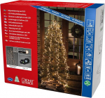 Konstsmide Micro LED Compact Lights Tree Coat koos r&otilde;ngaga, 6 rida 180 dioodi, 8-tunnine taimeri, 1080 sooja valget dioodi, 30 V v&auml;listrafo (IP44), 9 W, must kaabel - 6651-100
