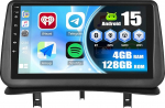 4+128GB Android 13 autoraadio Renault Clio 3 (2005-2014) juhtmevaba CarPlay & Android Car, 9'' Incell puuteekraan, Mirror Link, Bluetooth, WiFi, GPS, FM/RDS, EQ, SWC, tahavaatekaamera + MIC