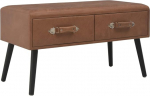 vidaXL Bench with Drawers, Hallway Bench, Chest Bench, Upholstered Bench, Stool, Storage Box, Coffee Table, Bedside Table, 80 cm, Dark Brown, Faux Leather