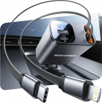 Rocoren 4 in 1 sigaretis&uuml;&uuml;taja USB C 69 W autolaadija adapter kiirlaadija koos sisset&otilde;mmatava kaabliga, auto lisaseadmed Camping Gadgets matkaauto lisaseadmed iPhone 17 Pro Max Air, Samsungi jaoks