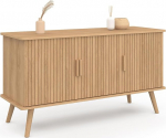 IDMarket - Juliette Sideboard 110 cm with 3 Doors, Slats, Wood, Oak Colour