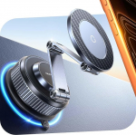 Uuendatud 360&deg; p&ouml;&ouml;rlev vaakum mobiiltelefoni hoidja auto magnetiline nano geel mobiiltelefoni hoidja Magsafe, metallist auto kinnitus 119 + lbs tugevaima imiv&otilde;imsusega ja tugevaima magnetiga, iPhone 17 Pro jaoks