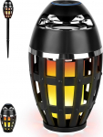 ALLOMN v&auml;ljas Bluetooth-k&otilde;lar koos leegiga, 2 Pack Outdoor LED Flame Speaker, Bluetooth veekindel terrassik&otilde;lar, traadita LED laualamp verandale, aeda, tagahoovi jaoks
