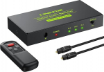 LiNKFOR digitaalne optiline audio l&uuml;liti 3x1 SPDIF Toslink l&uuml;lituskarp 3 pordi optiline l&uuml;liti IR puldiga toetab PCM2.0 DTS Dolby-AC3 &uuml;hildub PS3 PS4 Xbox Blu-Ray Player HDTV-ga
