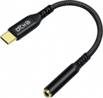DCHAV USB C kuni 3,5 mm audioadapter USBC kuni 3,5 mm k&otilde;rvaklapipesa Dongle kaabel t&uuml;&uuml;p C mees kuni naine Aux kaabel punutud (must)