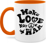 Mug 325 ml - Statement - Make Love Not War Vintage Black - 325 ml - Orange - Coffee Cups Sayings Statements Coffee Mug