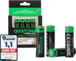 PATONA 8 x Premium Mignon AA akud, 3000 mWh 1,5 V 2000 mAh aku, laetav, USB-C sisend 350 mA, 1-to-2 USB-C kaabel - vastupidav &uuml;le 1000 laadimists&uuml;kli kaameratele, kaugjuhtimispuldile, taskulampidele.