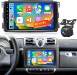 4+64G Android autoradio Mercedes Benz Smart Fortwo 2005-2010, 9-tolline 2.5D IPS puuteekraaniga stereo koos juhtmevaba CarPlay & Android autoga, GPS WiFi Bluetooth 5.0 FM RDS, DSP heli + AHD tagurdamine
