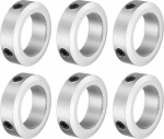 sourcing map 6 Pcs Screw Neck Set 22mm Bore Aluminum Alloy Shaft Collars 35mm OD 10mm Width Axle Boot for Linear Rod Shaft Guide