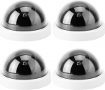 Dioche 4pcs Dome Simulation Dummy Fake Security Camera, Anti-Theft CCTV Surveillance Camera with Flashing LED Light (White)