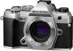 OM s&uuml;steem Olympus OM-5 Silver Micro Four Thirds s&uuml;steemi kaamera V&auml;litingimustes kasutatav kaamera Ilmastikukindel disain 5-teljeline pildistabilisaator 50MP k&auml;eshoitav k&otilde;rgresolutsiooniga fotoaparaat