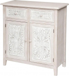 Well Home - Praktisches und Elegantes Sideboard mit 2 T&uuml;ren aus wei&szlig;em Holz