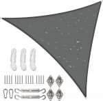 Veekindel p&auml;ikesepurje koos k&ouml;ie paigalduskomplektidega, 5x5x5m, kolmnurkne p&auml;ikesevarju purje markiis 98% UV-blokeeringu katuse jaoks aia patio (hall)