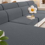 YSTELLAA diivanipadja kate, Stretch, elastsed padjakatted, universaalne diivanipadja kate, libisemiskindel, diivanipadja kate, L kuju, kaitsvad katted diivanile (1 iste x 2 + Chaise Lounge, helehall)