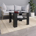 Moodne kohvilaud, elutoa laud, k&uuml;ljelaud, diivanilaud, teelaud, kohvilaud, elutuppa, magamistuppa, must, 60 x 60 x 42 cm, puitlaastplaat.