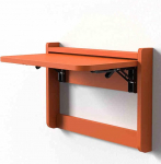 Robuster Klapptisch zur Wandmontage, f&uuml;r kleine R&auml;ume, W&auml;scheklapptisch mit zusammenklappbaren Regalhalterungen aus Metall, platzsparend, wandmontierter Schreibtisch (H 63,5 x 47 cm)
